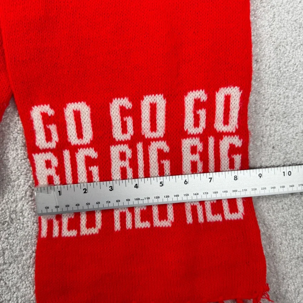 Nebraska Huskers Scarf Vtg 80s Adult OS Red Go Big Red Fan Knit Fringe Football